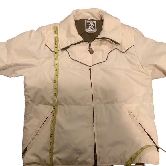 Vintage Karman Outerwear Western Down Coat/Jacket – Women’s Small –White & Brown - Picture 10 of 13
